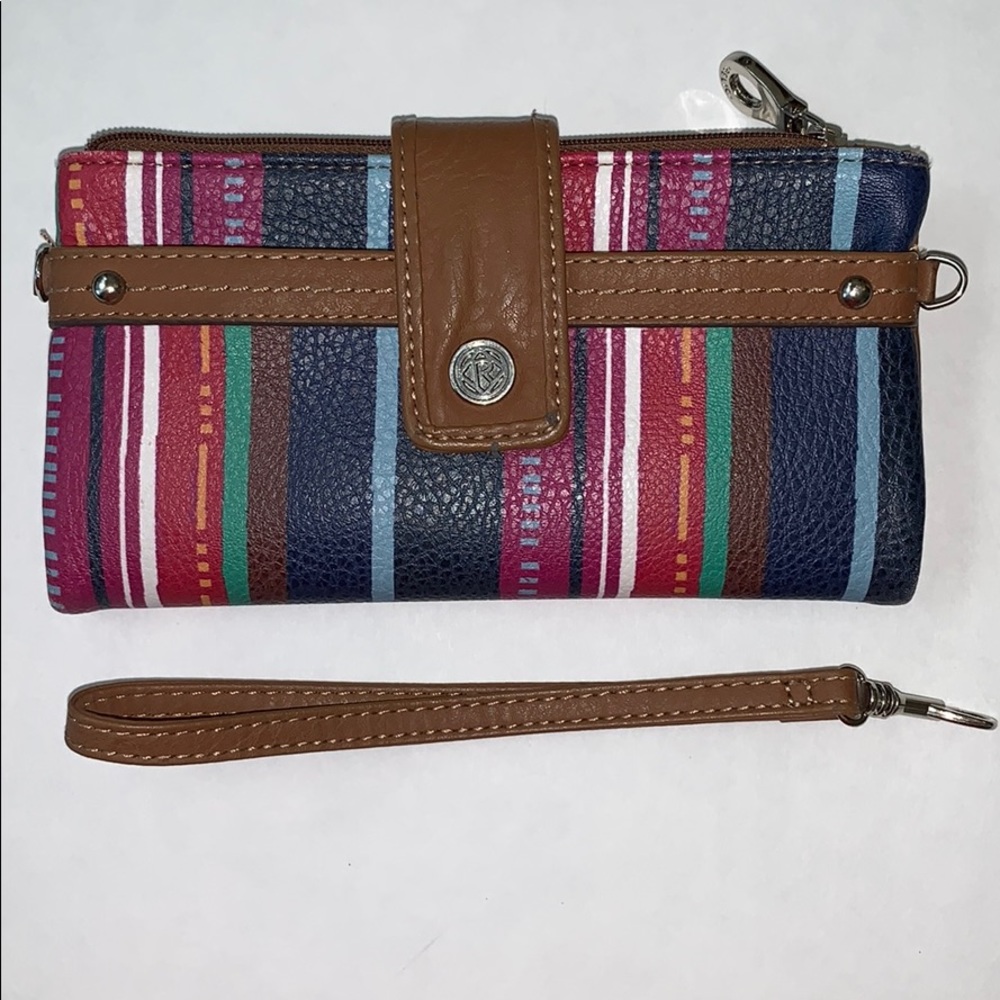 Striped Wallet/Wristlet